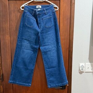 PAIGE Denim Wide-Leg Pants in Deep Blue